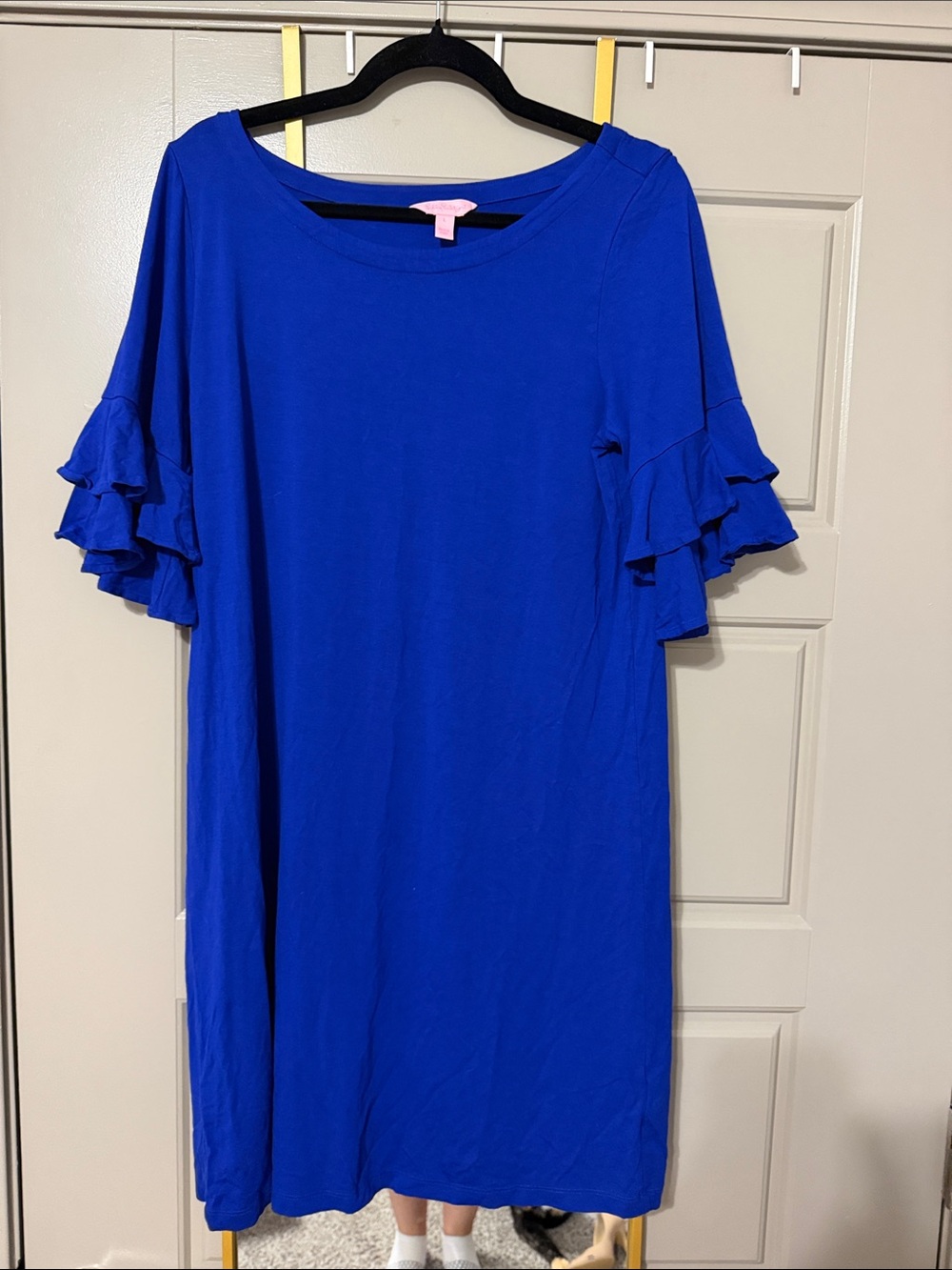 Lilly Pulitzer Royal Blue Ruffle-Sleeve Dress